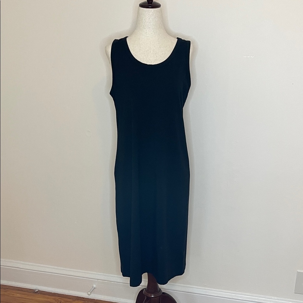 J.Jill Black Sleeveless Pima Cotton Stretch Midi Dress Women’s Small